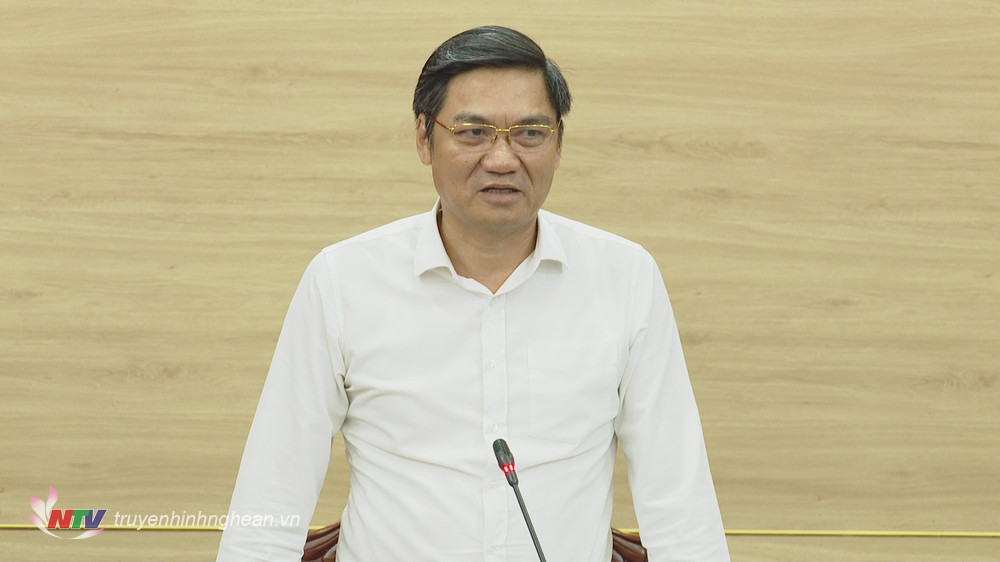 Đồng chí Hoàng Nghĩa Hiếu - Phó Bí thư Tỉnh ủy phát biểu kết luận cuộc họp.