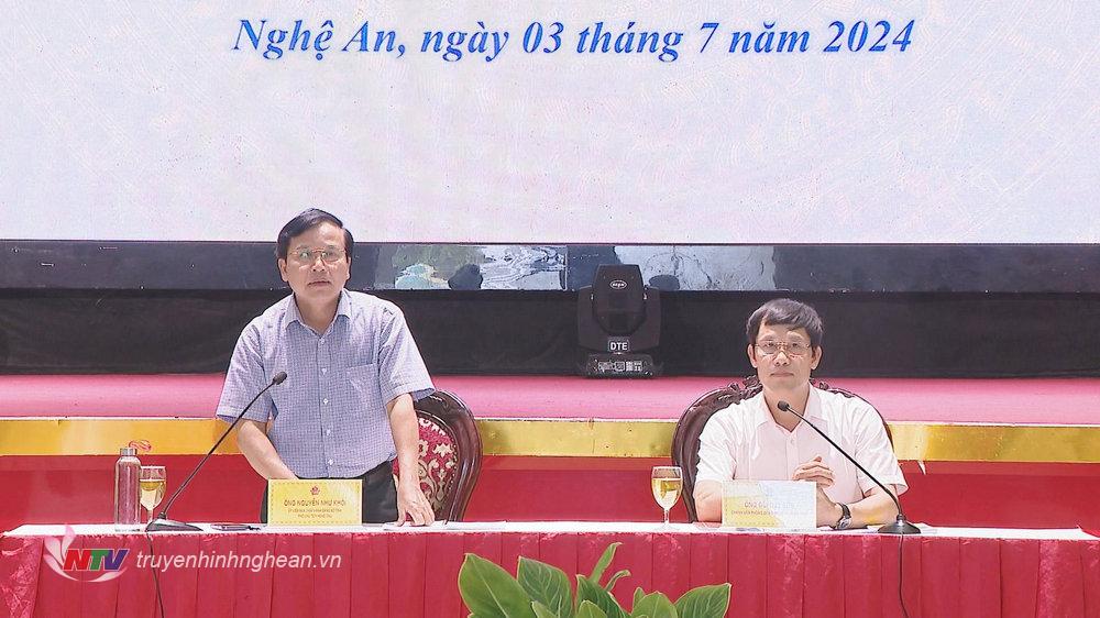 Phó Chủ tịch HĐND tỉnh Nguyễn Như Khôi phát biểu tại họp báo.