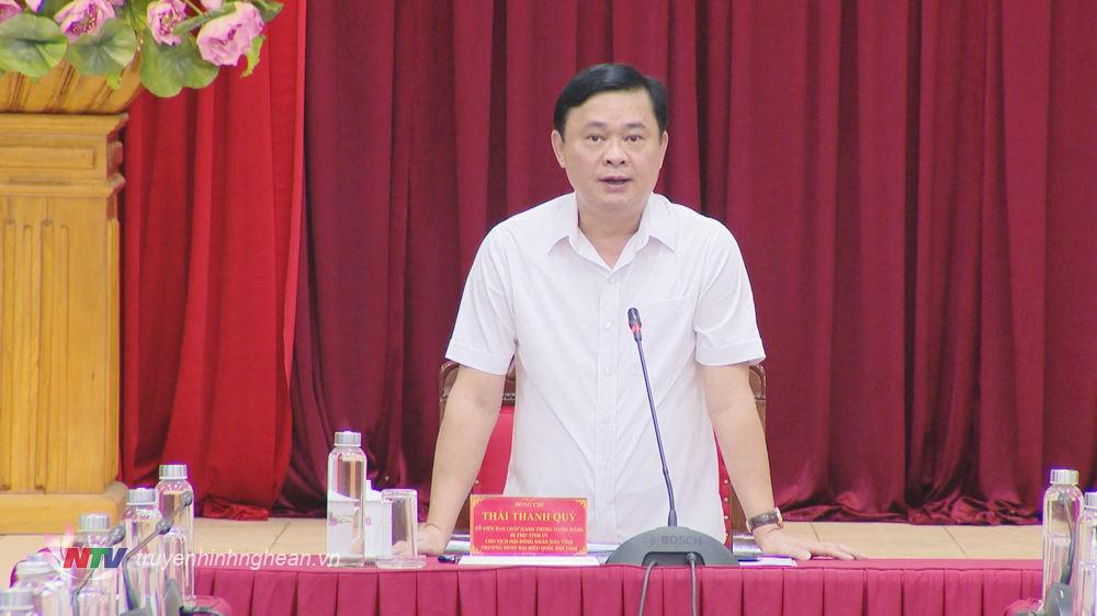 Bí thư Tỉnh uỷ Thái Thanh Quý phát biểu kết luận hội nghị.