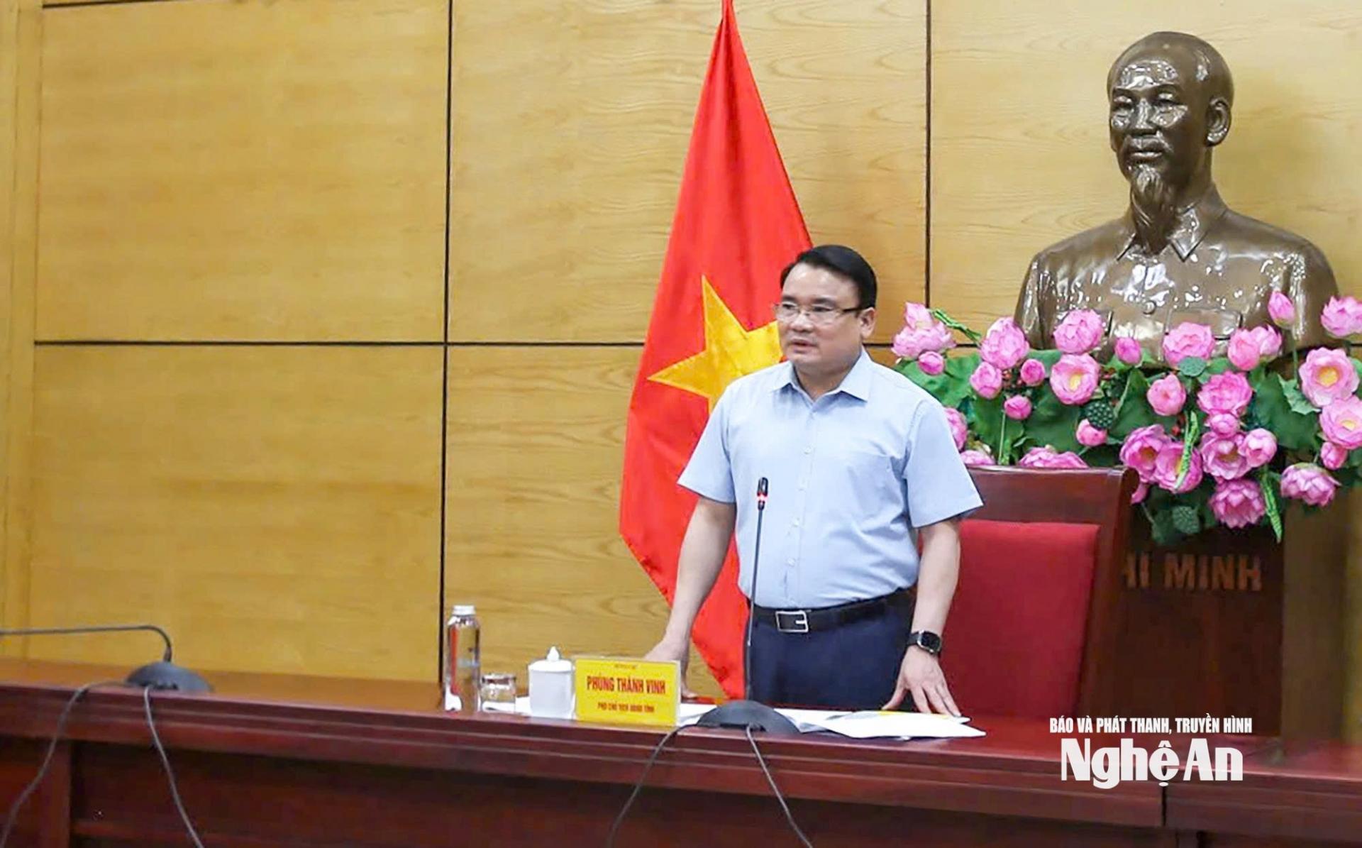 Đồng chí Phùng Thành Vinh - Phó Chủ tịch UBND tỉnh phát biểu kết luận hội nghị. Ảnh: T.H