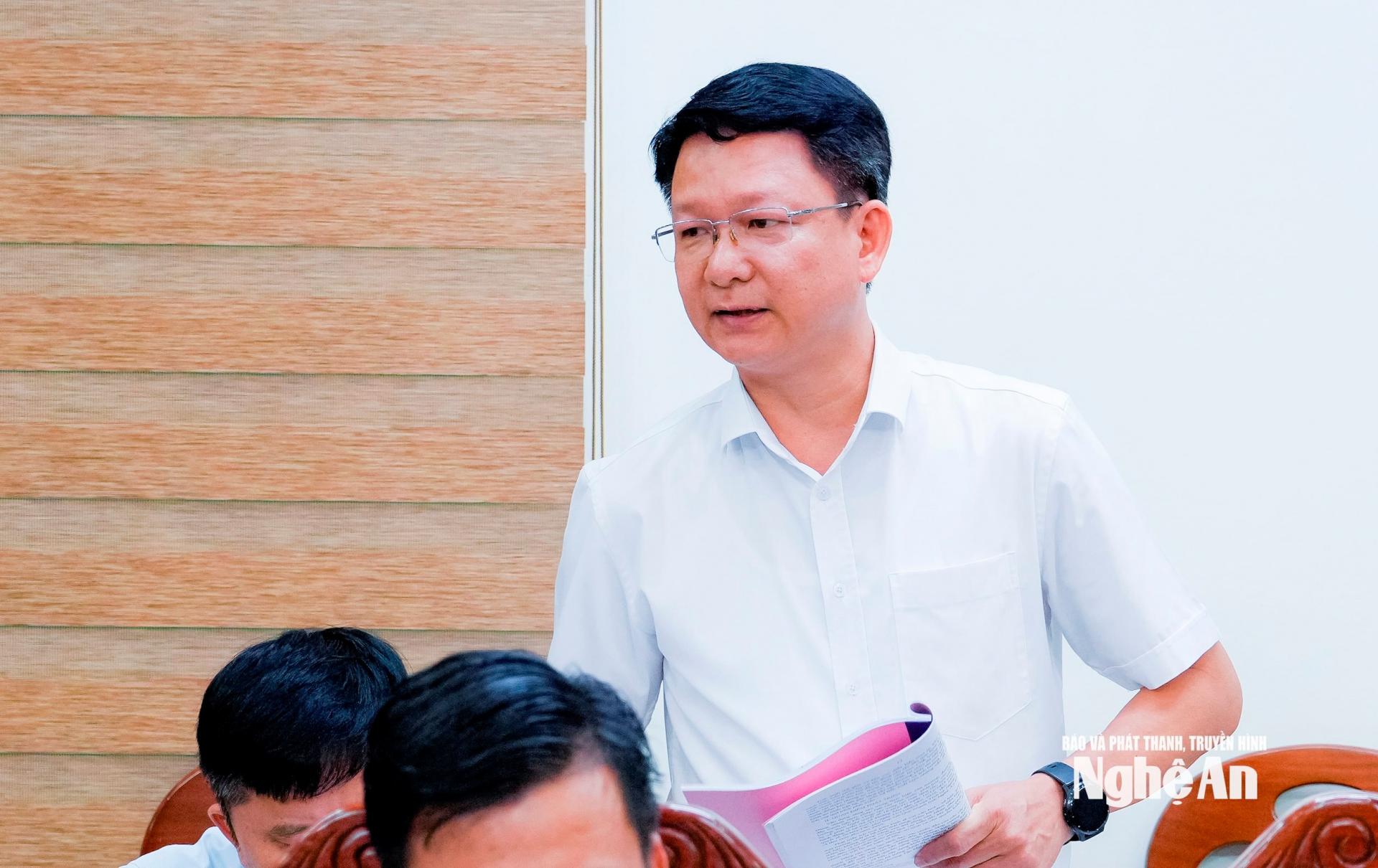 Lãnh đạo Sở Nông nghiệp và Môi trường phát biểu tại hội nghị. Ảnh: Phạm Bằng