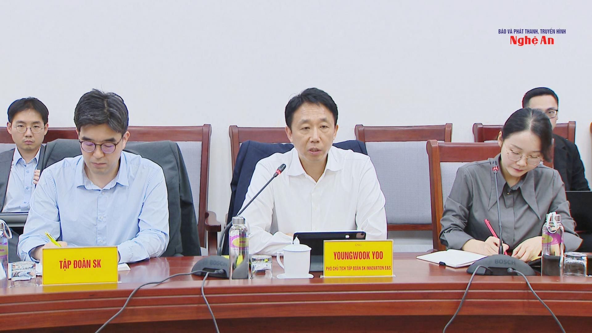 Ông Youngwook Yoo – Phó Chủ tịch Tập đoàn SK Innovation E&S phát biểu