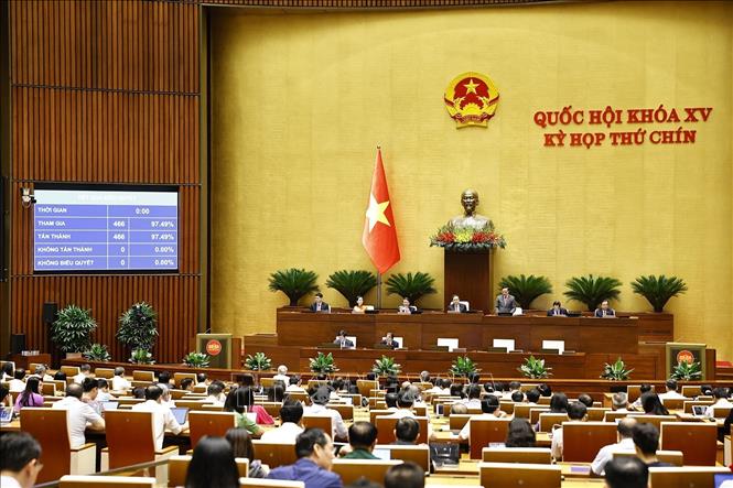 Quốc hội biểu quyết thông qua Luật Tổ chức chính quyền địa phương (sửa đổi). Ảnh: Doãn Tấn/TTXVN