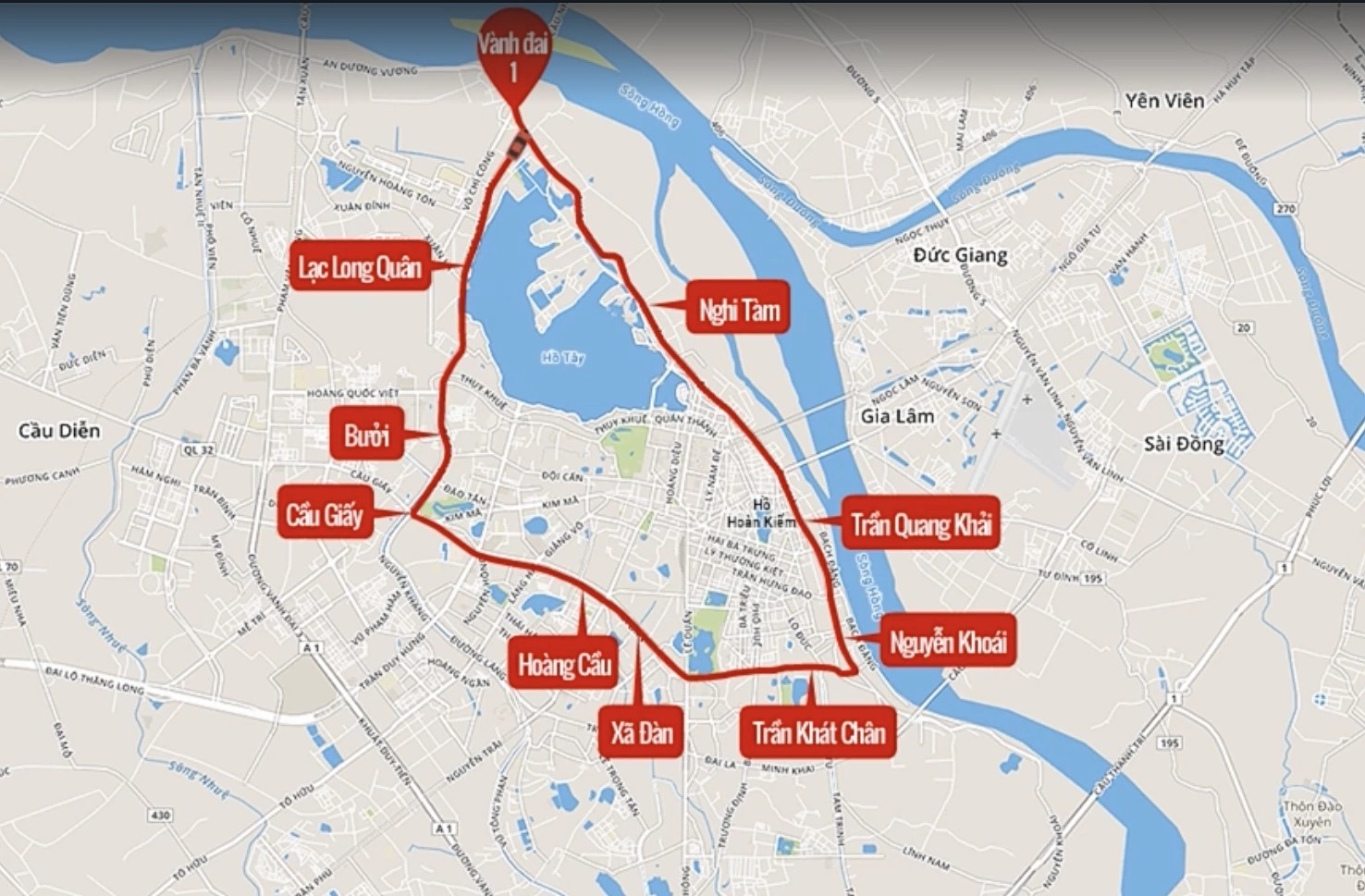 Vành đai 1 của Hà Nội.