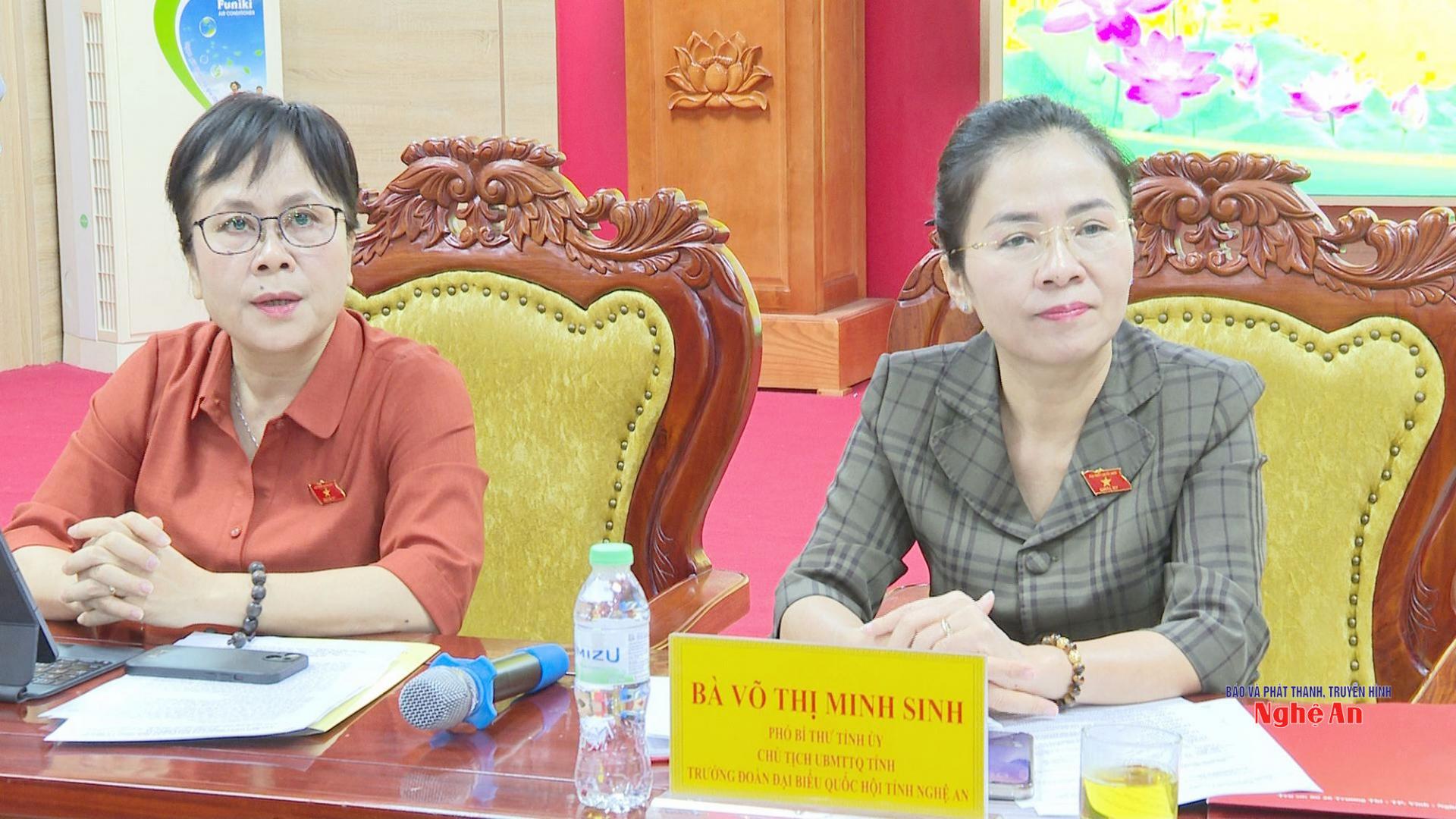 Đại biểu Quốc hội được bầu cử tại tổ bầu cử số 5 gồm các đồng chí: Võ Thị Minh Sinh - Phó Bí thư Tỉnh ủy, Chủ tịch Uỷ ban MTTQ tỉnh, Trưởng đoàn Đại biểu Quốc hội tỉnh Nghệ An; Nguyễn Vân Chi - Phó Chủ nhiệm Ủy ban Kinh tế và Tài chính của Quốc hội đã có buổi tiếp xúc cử tri trực tiếp với xã Nghi Lộc.