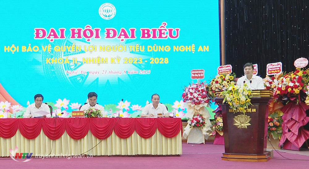 Phó Chủ tịch Thường trực UBND tỉnh Lê Hồng Vinh phát biểu chỉ đạo Đại hội.