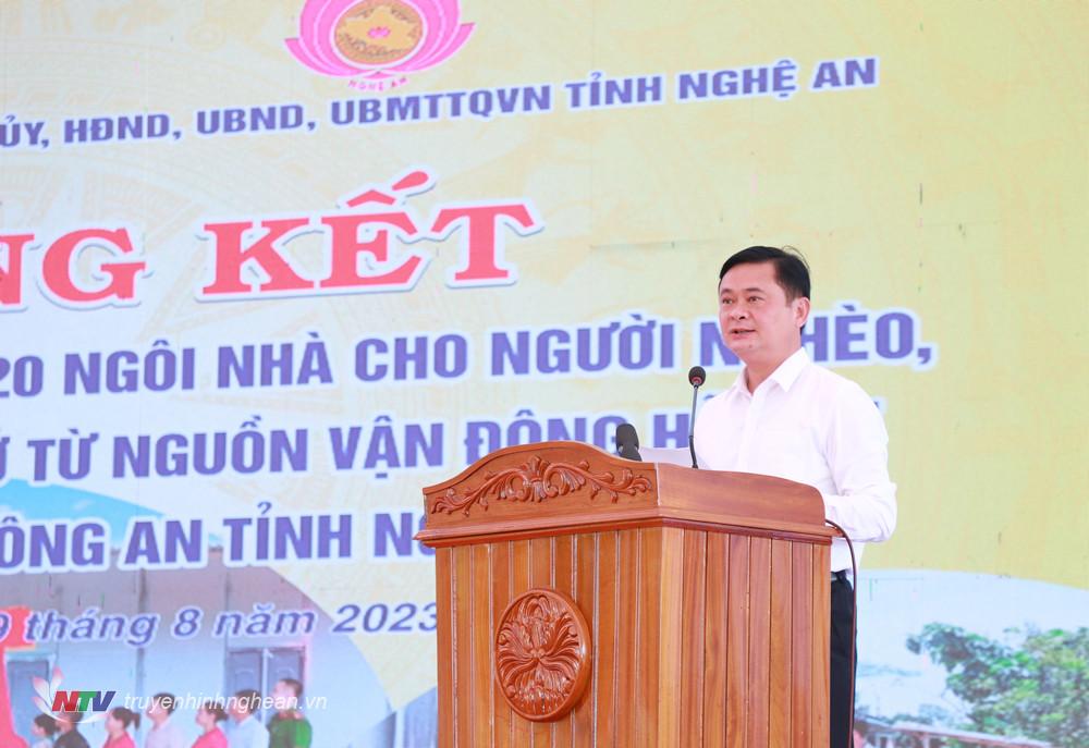 Bí thư Tỉnh ủy Nghệ An Thái Thanh Quý phát biểu tại lễ tổng kết. 