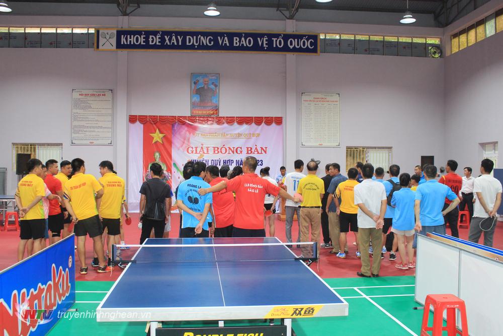 Quang cảnh lễ khai mạc giải bóng bàn huyện Quỳ hợp năm 2023.