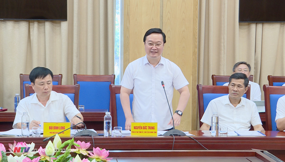 Chủ tịch UBND tỉnh Nguyễn Đức Trung kết luận buổi làm việc. 