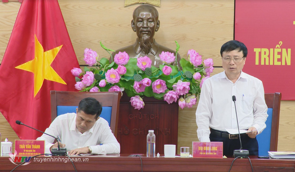 Phó Chủ tịch UBND tỉnh Bùi Đình Long phát biểu chỉ đạo hội nghị.