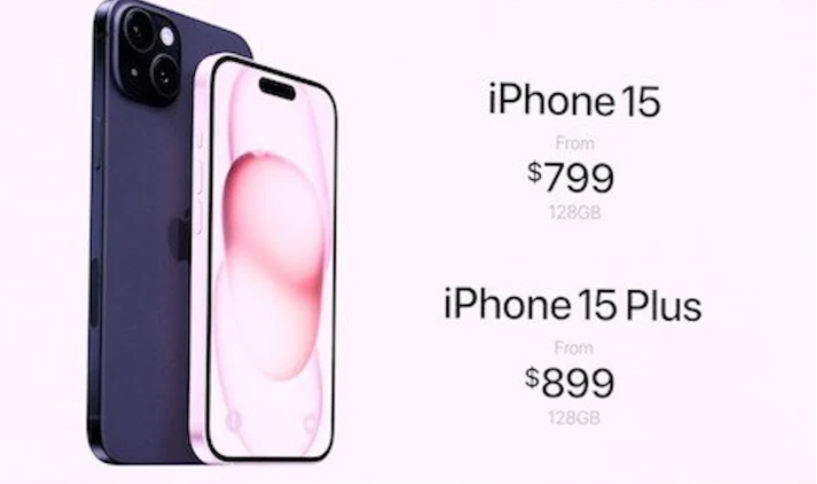 Giá bán iPhone 15 và 15 Plus.