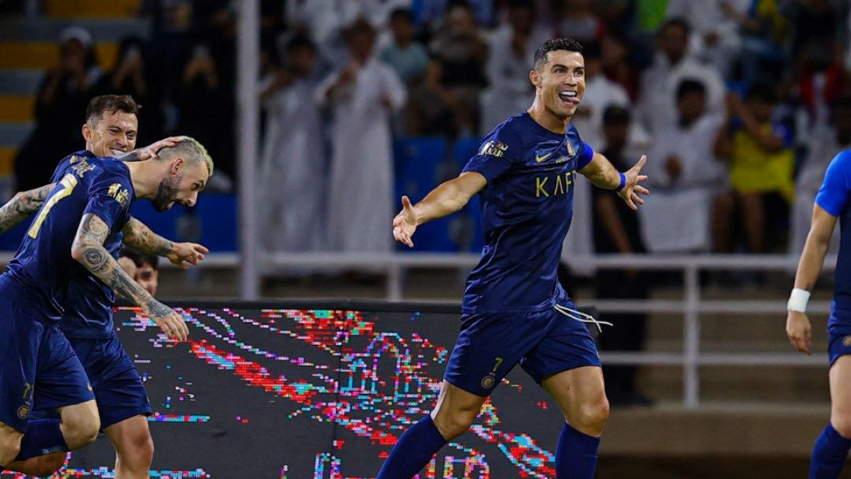 Ronaldo cán mốc 850 bàn thắng trong sự nghiệp. (Ảnh: Al Nassr). 