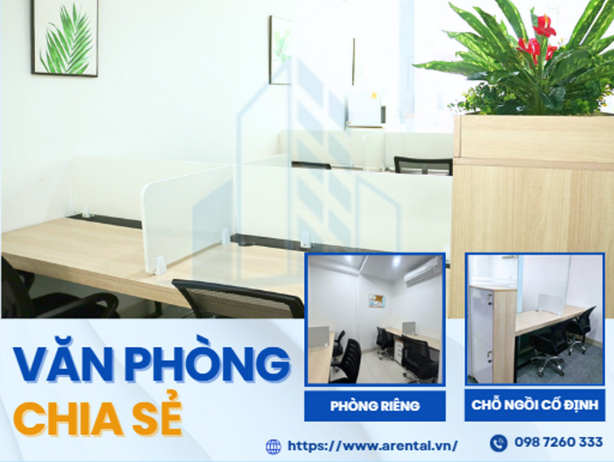 Không gian văn phòng chia sẻ hiện đại, đáp ứng tốt nhu cầu của nhiều nhóm khách hàng.