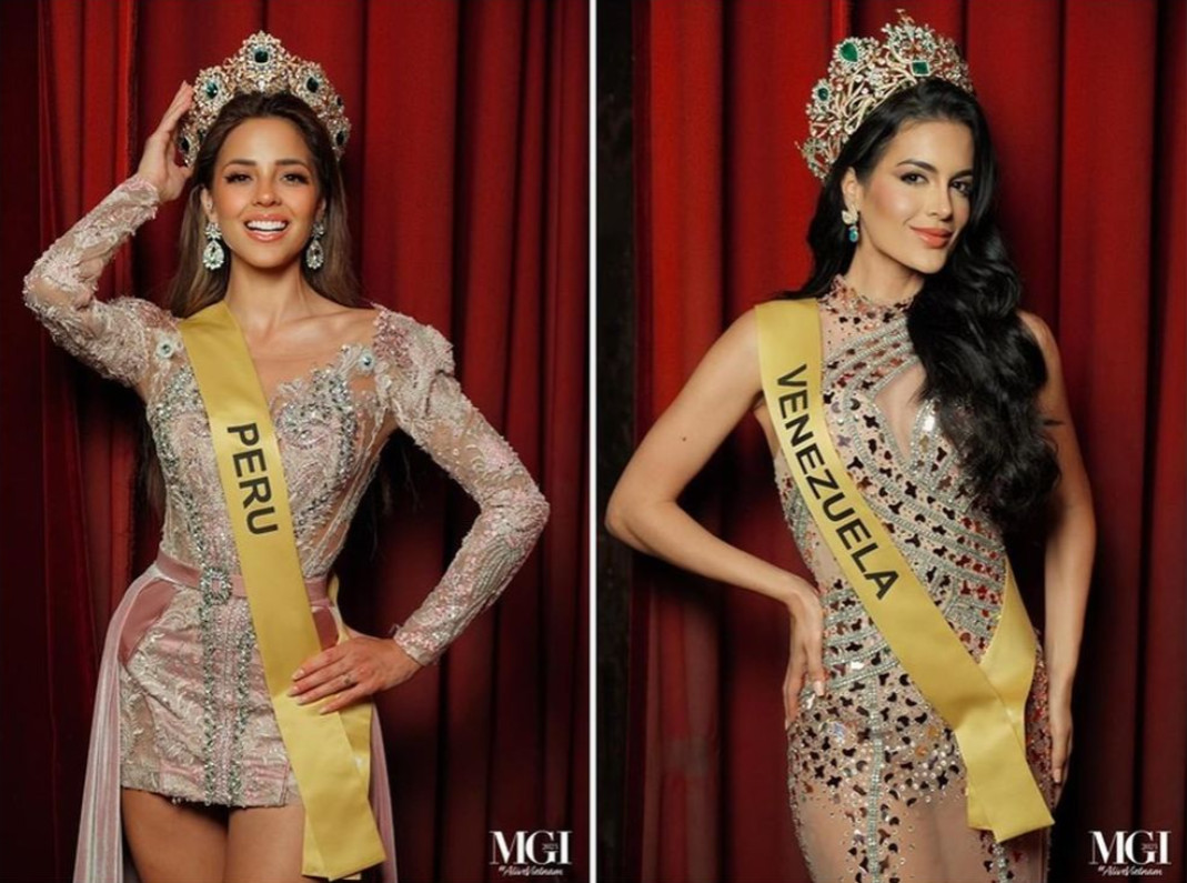 Đại diện Peru và Venezuela cũng khiến Lê Hoàng Phương phải dè chừng. Ảnh: Miss Grand Vietnam.