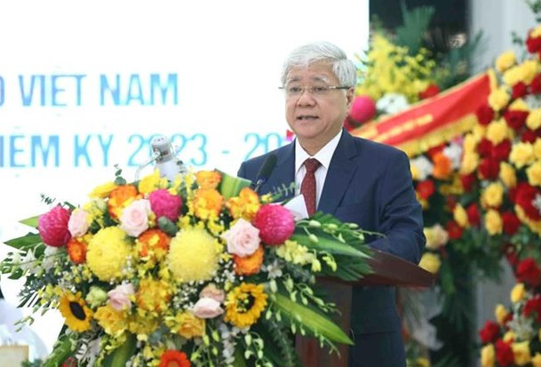 Chủ tịch Ủy ban Trung ương Mặt trận Tổ quốc Việt Nam Đỗ Văn Chiến phát biểu
