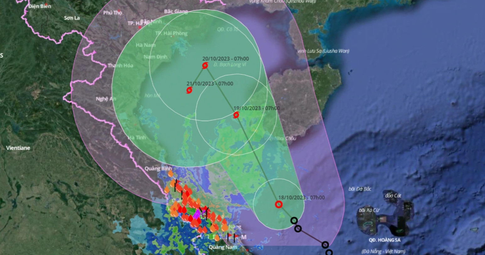 Dự báo đường đi của bão số 5 vừa hình thành ở ven biển miền Trung (Ảnh: VNDMS).

Quảng cáo của DTads
Play


00:00
00:00
00:00
Unmute
