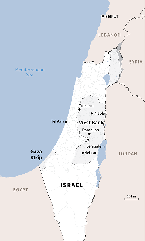 Vị trí Lebanon, Israel và Gaza. Đồ họa: AFP