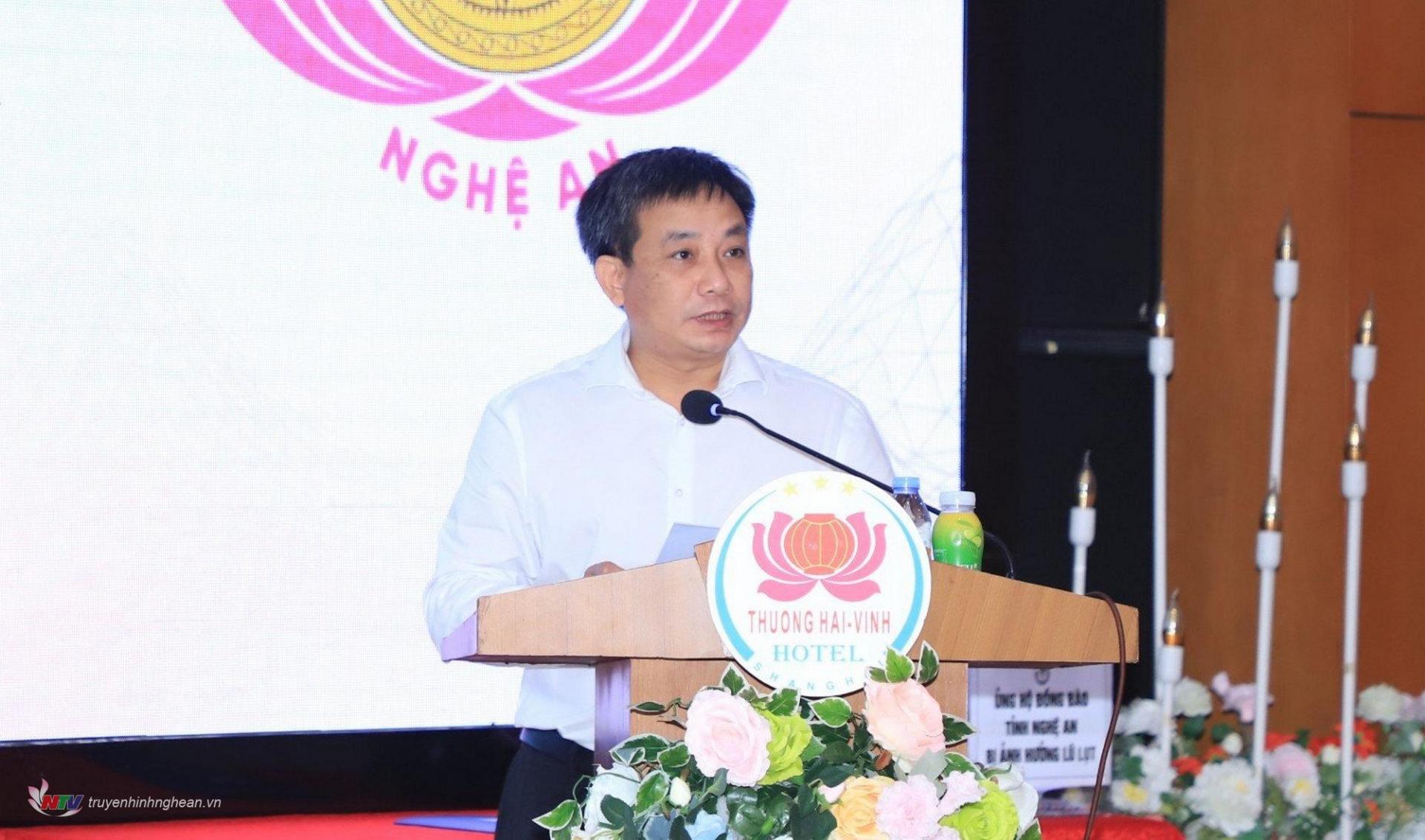 Đồng chí Phan Toàn Thắng, Chánh Văn phòng Hội Nhà báo Việt Nam báo cáo Tổng kết công tác hỗ trợ tác phẩm báo chí chất lượng cao khu vực miền Trung – Tây Nguyên năm 2022