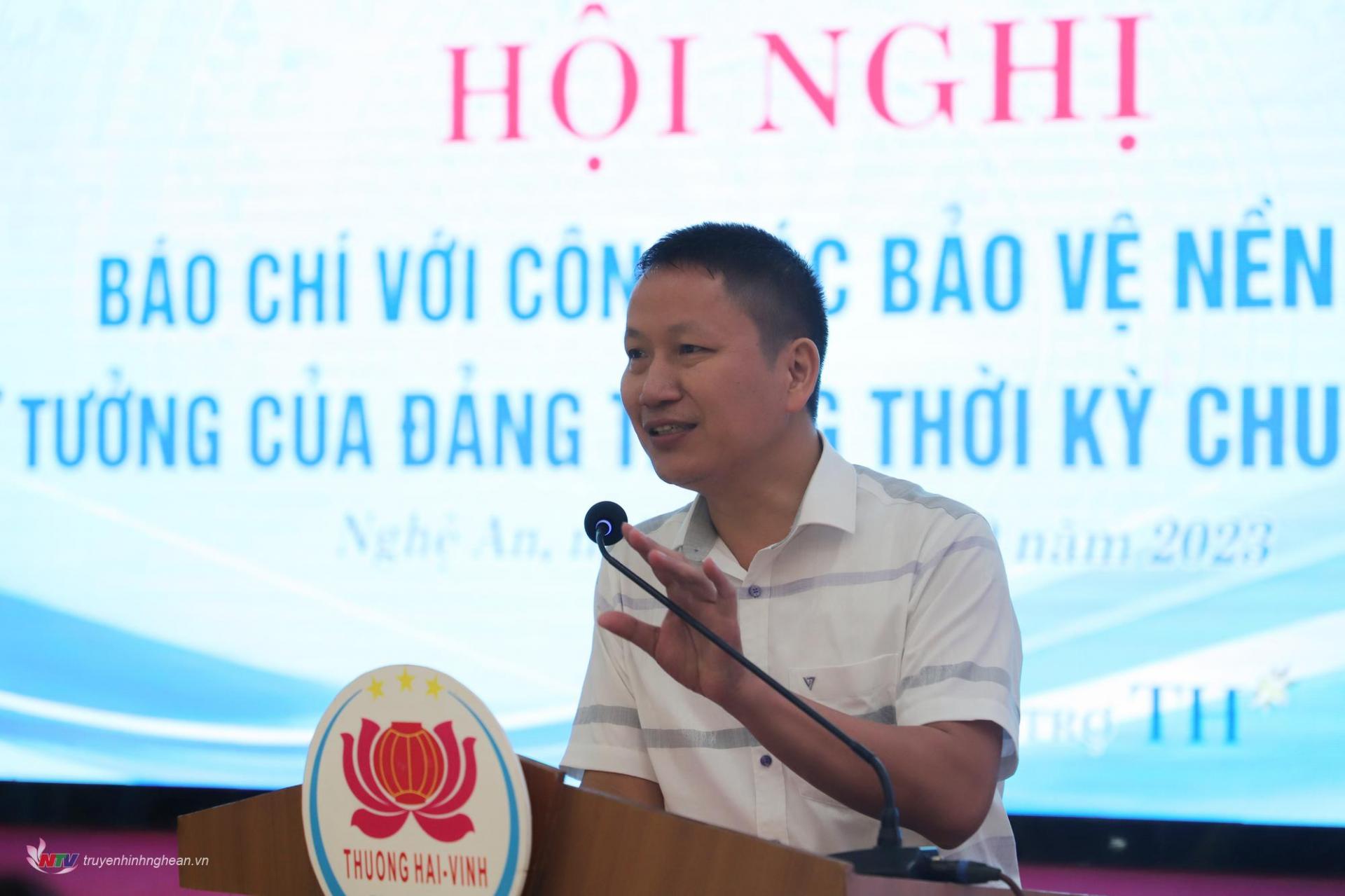 Thượng tá Phan Đăng Trường, Phó Tổng Biên tập Báo Công an nhân dân tham luận về tổ chức mảng bài viết chống “diễn biến hòa bình”, phương pháp để thực hiện bài viết hay, thu hút người đọc