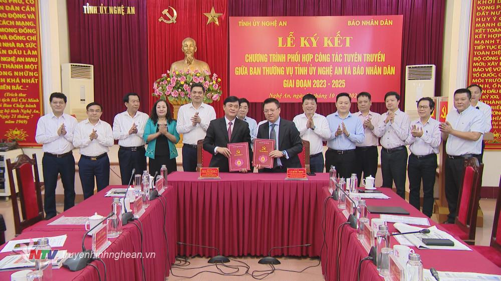 Tỉnh Nghệ An và Báo Nhân dân ký kết chương trình phối hợp tuyên truyền giai đoạn 2024-2026. 