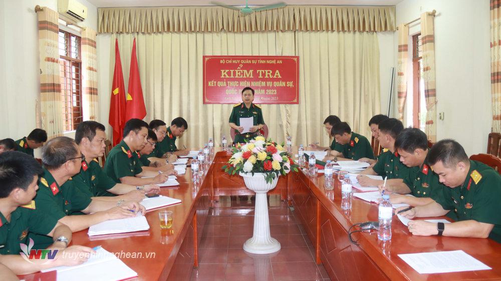 Đoàn công tác kiểm tra tại Ban chỉ huy Quân sự huyện Anh Sơn