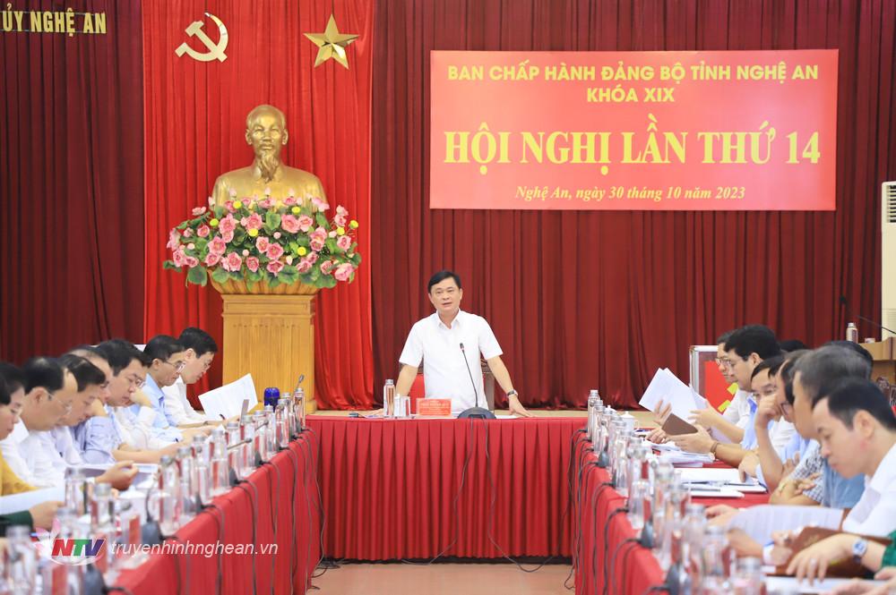 Bí thư Tỉnh ủy Nghệ An Thái Thanh Quý phát biểu kết luận. 