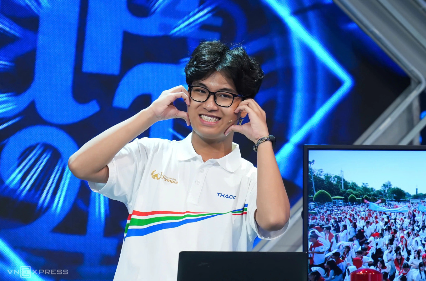 Bảo Khánh trước phần thi Về đích. Ảnh: Tùng Đinh