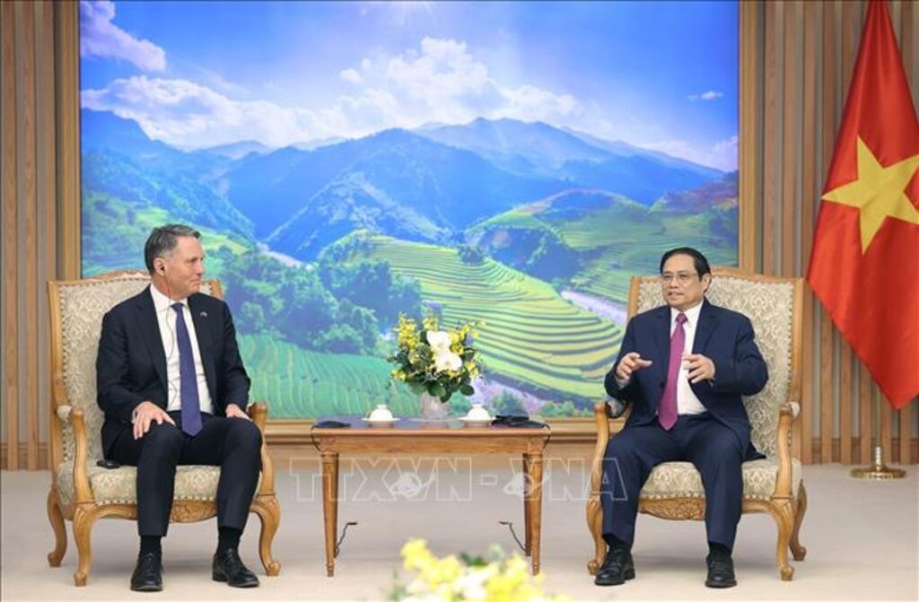Thủ tướng Phạm Minh Chính tiếp Phó Thủ tướng, Bộ trưởng Quốc phòng Australia Richard Marles. 