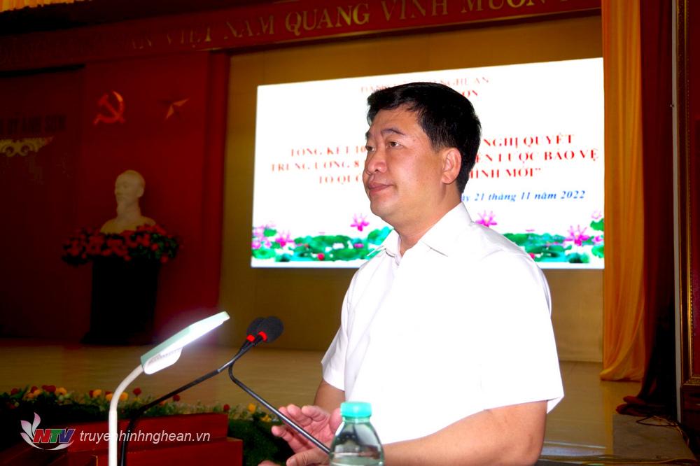 Đồng chí Nguyễn Hữu Sáng - Bí thư Huyện uỷ, Chủ tịch HĐND huyện Anh Sơn phát biểu khai mạc hội nghị.