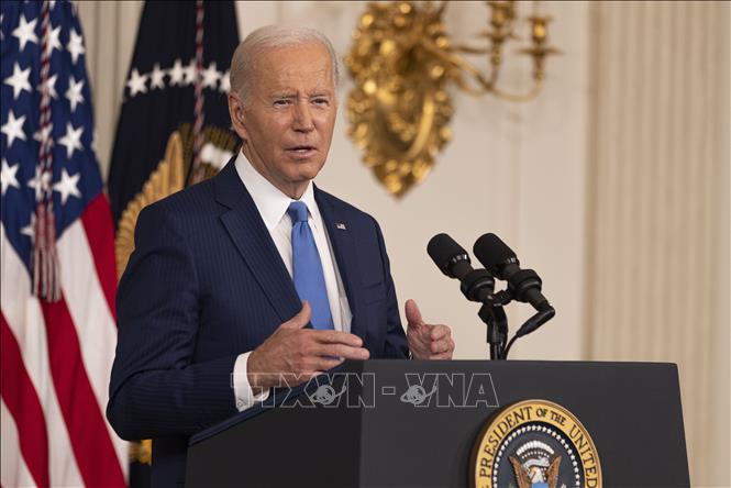 Tổng thống Mỹ Joe Biden phát biểu tại Nhà Trắng ở Washington, D.C., ngày 9/11/2022. 