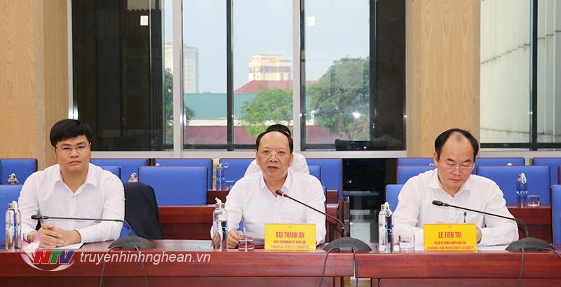 Phó Chủ tịch UBND tỉnh Bùi Thành An phát biểu tại buổi lễ.