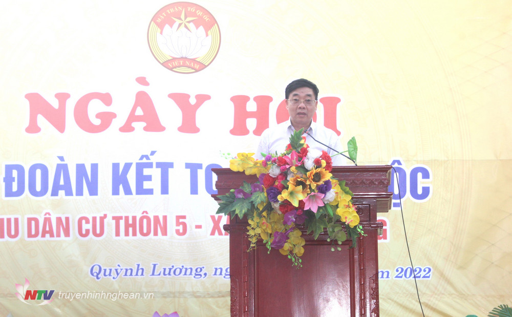 hó Bí thư Thường trực Tỉnh ủy Nguyễn Văn Thông phát biểu tại ngày hội