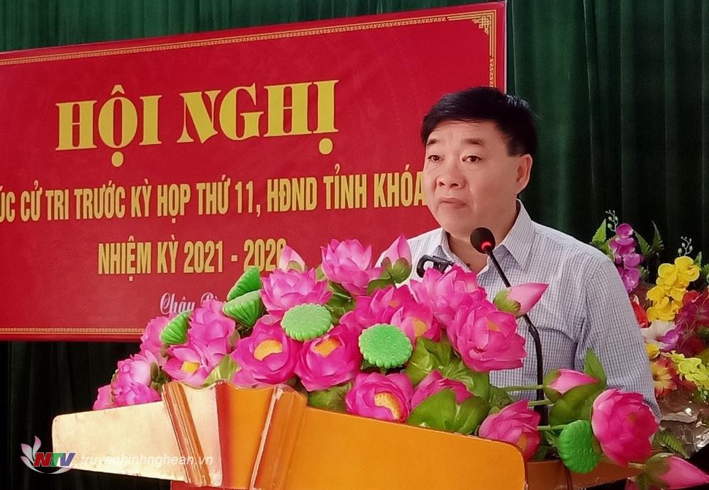 Phó Bí thư Thường trực Tỉnh ủy Nguyễn Văn Thông giải trình ý kiến kiến nghị của cử tri.