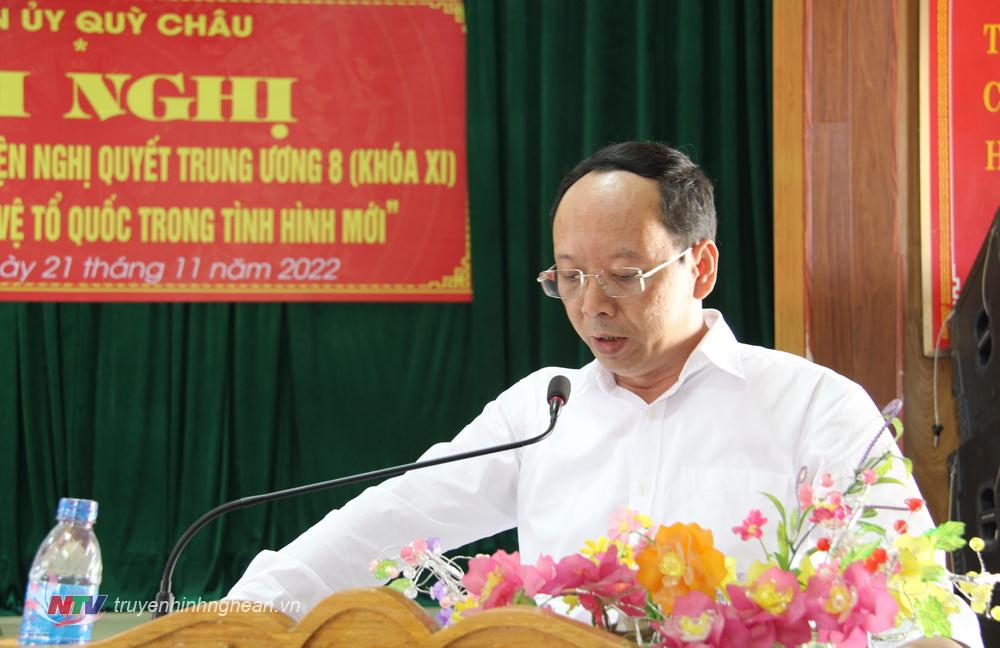 Đồng chí Bùi Thành An - Uỷ viên BTV Tỉnh uỷ, Phó Chủ tịch UBND tỉnh phát biểu tại hội nghị.