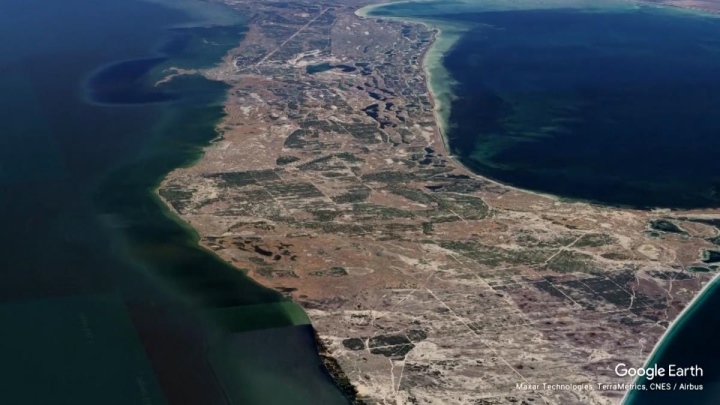 Bán đảo Kinburn. (Ảnh: Google Earth)