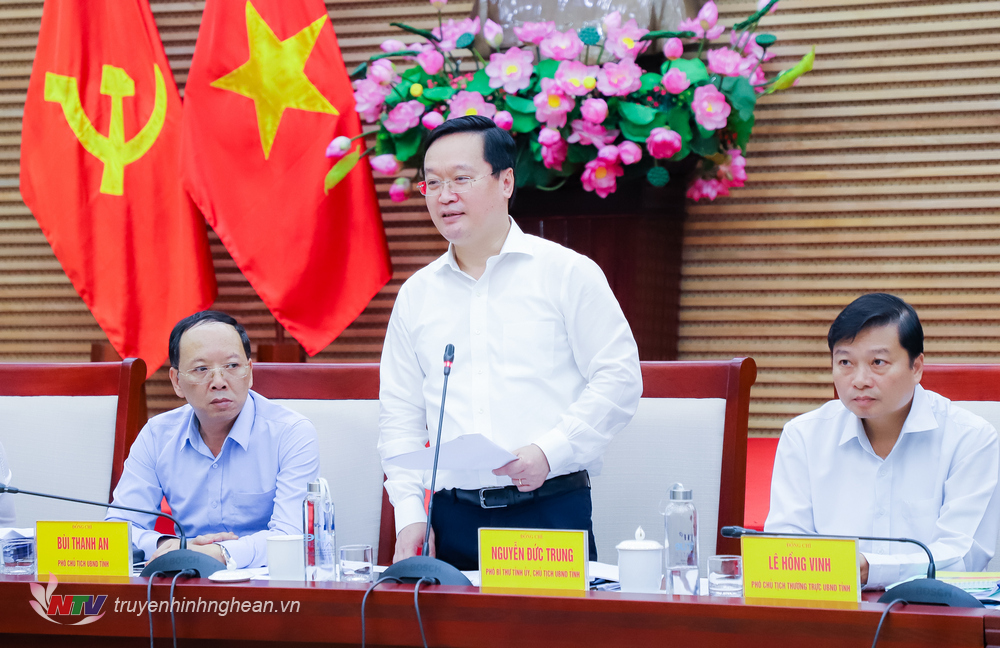 Đồng chí Nguyễn Đức Trung - Phó Bí thư Tỉnh ủy, Chủ tịch UBND tỉnh kết luận tại phiên họp.