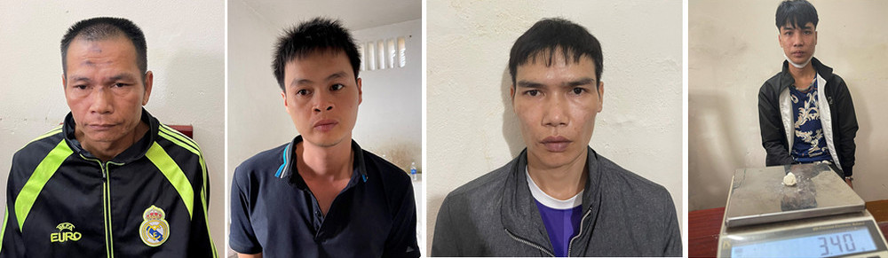 Các đối tượng bị bắt giữ (từ trái qua): Lô Văn Toàn, Phan Văn Thiện,