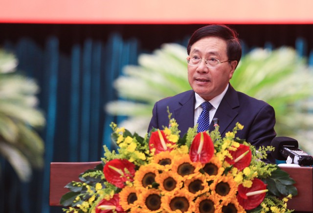 Phó Thủ tướng Thường trực Phạm Bình Minh phát biểu khai mạc Hội thảo