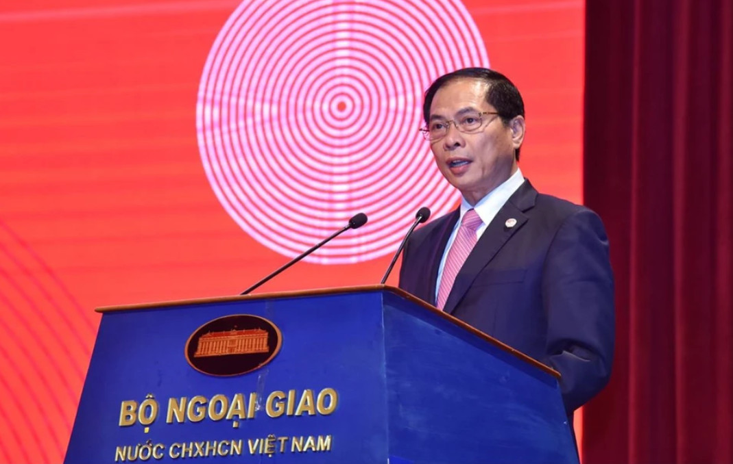 Bộ trưởng Bộ Ngoại giao Bùi Thanh Sơn phát biểu tại Hội nghị. Ảnh: Baoquocte