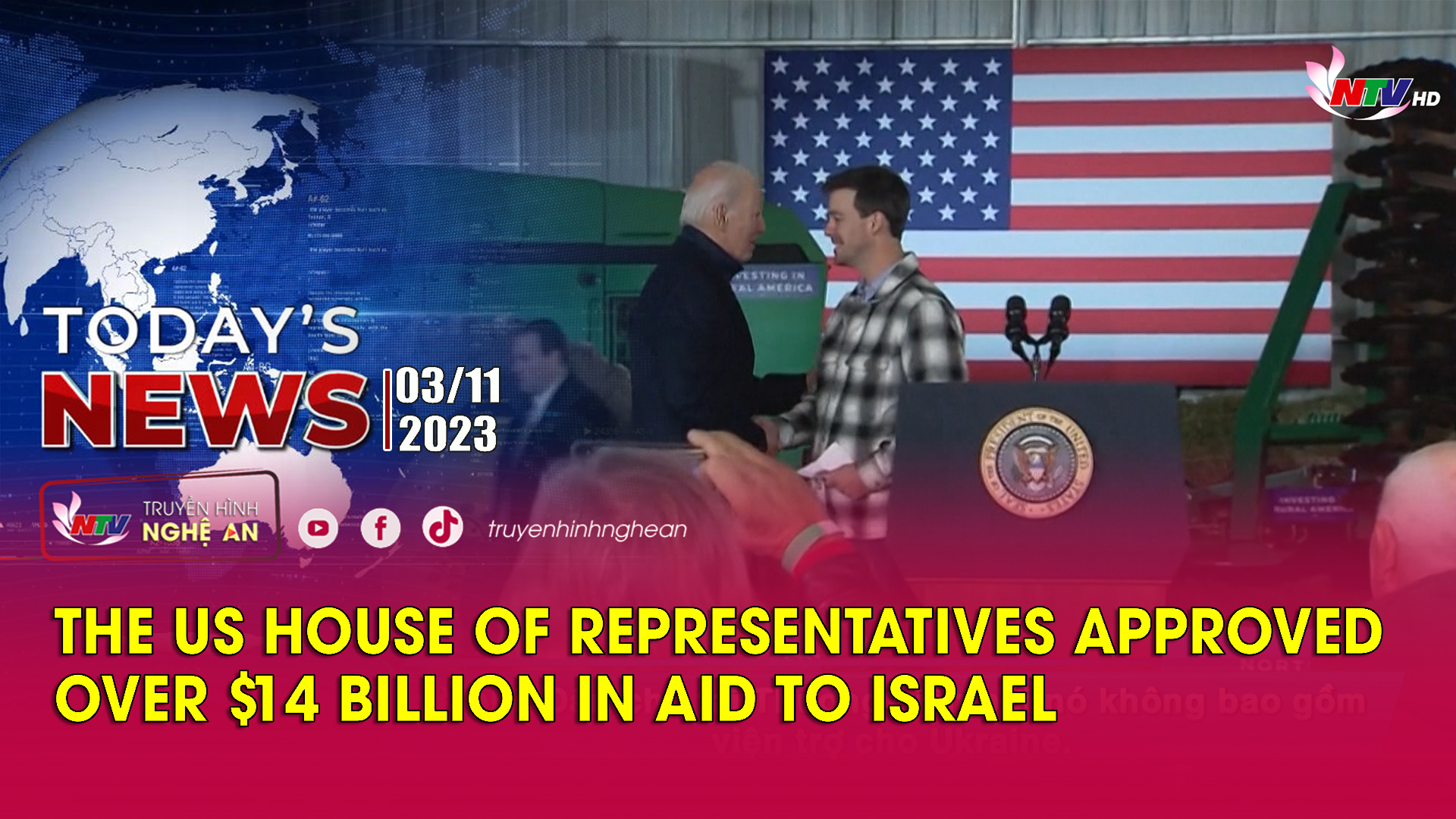 Today's News - 03/11/2023: The US House of Representatives approved over $14 billion in aid to Israel