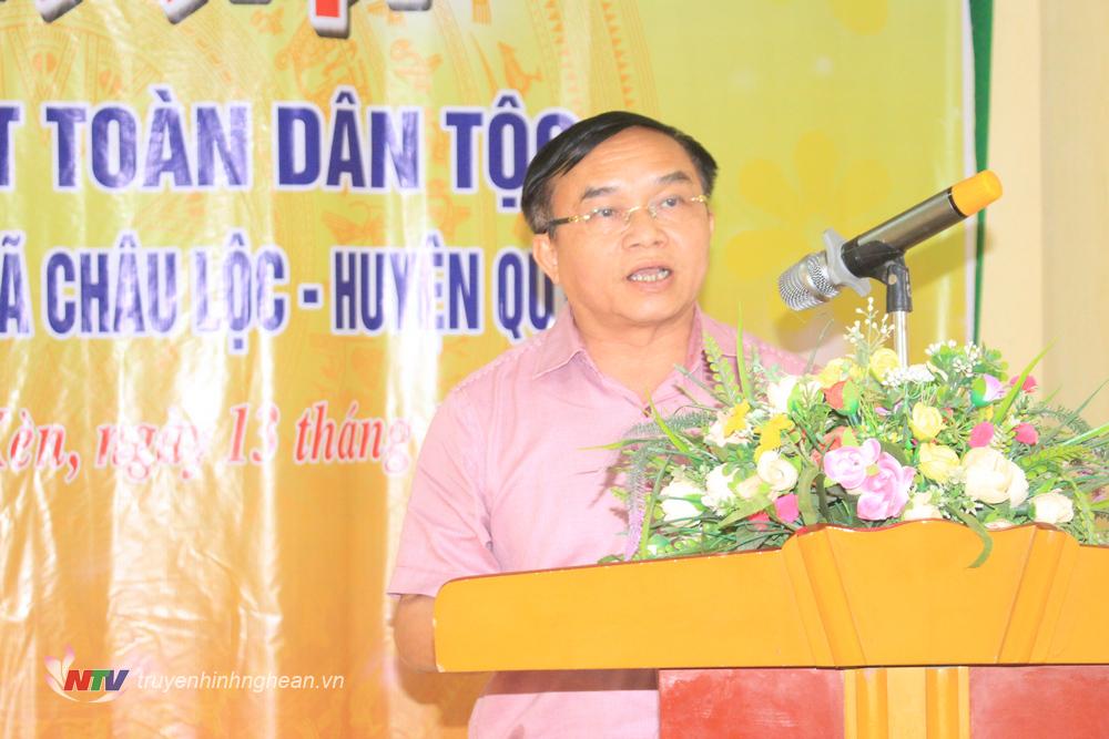 Đồng chí Ngọc Kim Nam - Ủy viên Ban Thường vụ, Trưởng ban Dân vận Tỉnh ủy phát biểu tại buổi lễ