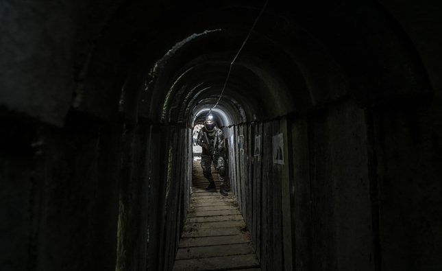 Một đường hầm của Hamas ở Dải Gaza. (Ảnh: EPA)