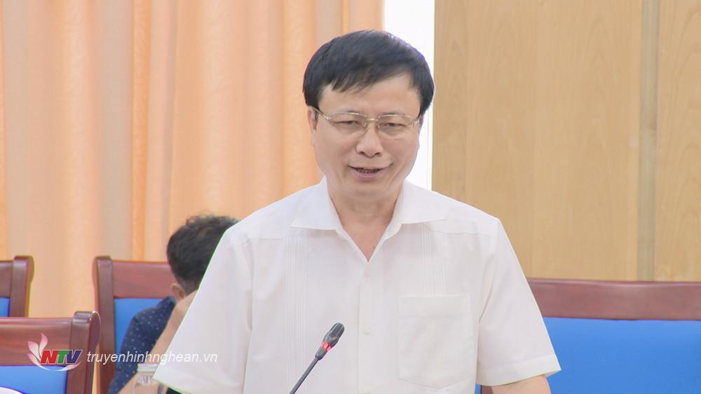 Đồng chí Bùi Đình Long - Phó Chủ tịch UBND tỉnh phát biểu tại cuộc làm việc. 