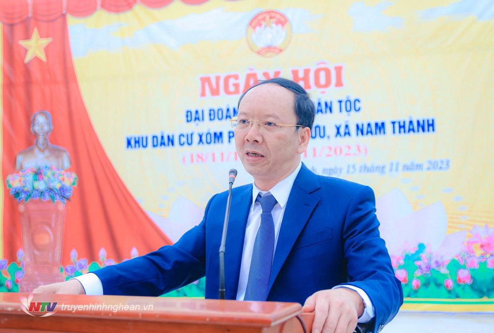 Đồng chí Bùi Thanh An - Ủy viên Ban Thường vụ Tỉnh ủy, Phó Chủ tịch UBND tỉnh phát biểu tại buổi lễ. 