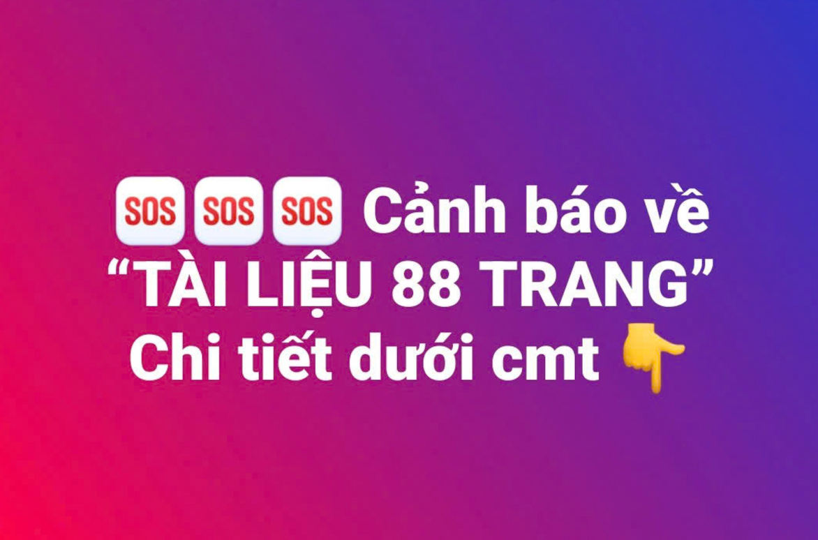 Công an xã Tiên Hưng phát đi cảnh báo khẩn về tài liệu đang bị phát tán trên mạng xã hội. Ảnh chụp màn hình