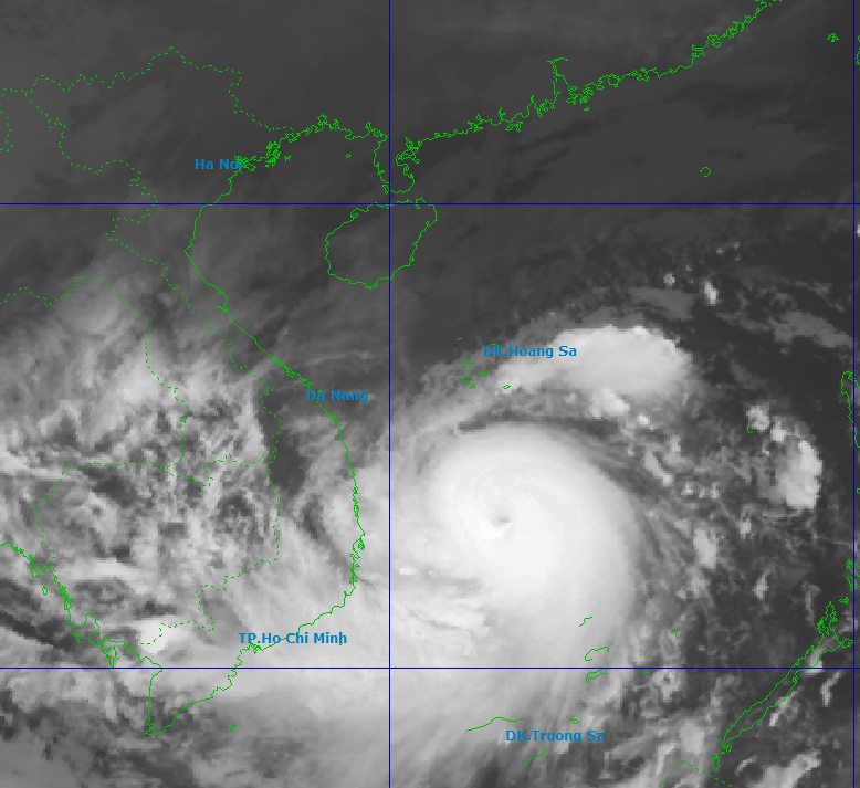 Ảnh vệ tinh chụp bão Kalmaegi lúc 6h sáng nay (6/11).
