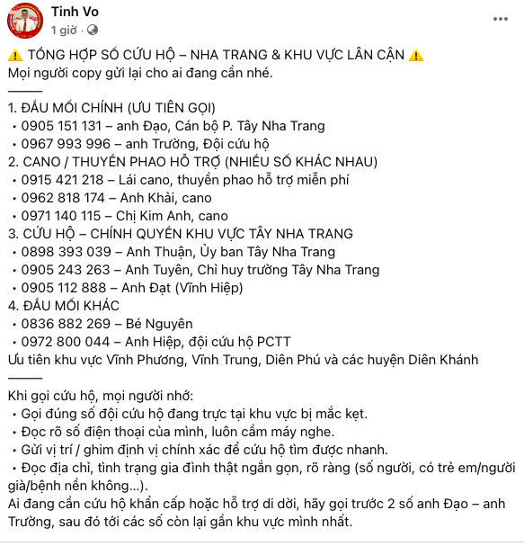 Thông tin về lực lượng cứu hội ở khu vực Nha Trang