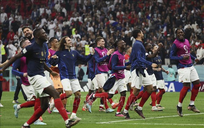 Niềm vui của các tuyển thủ Pháp.