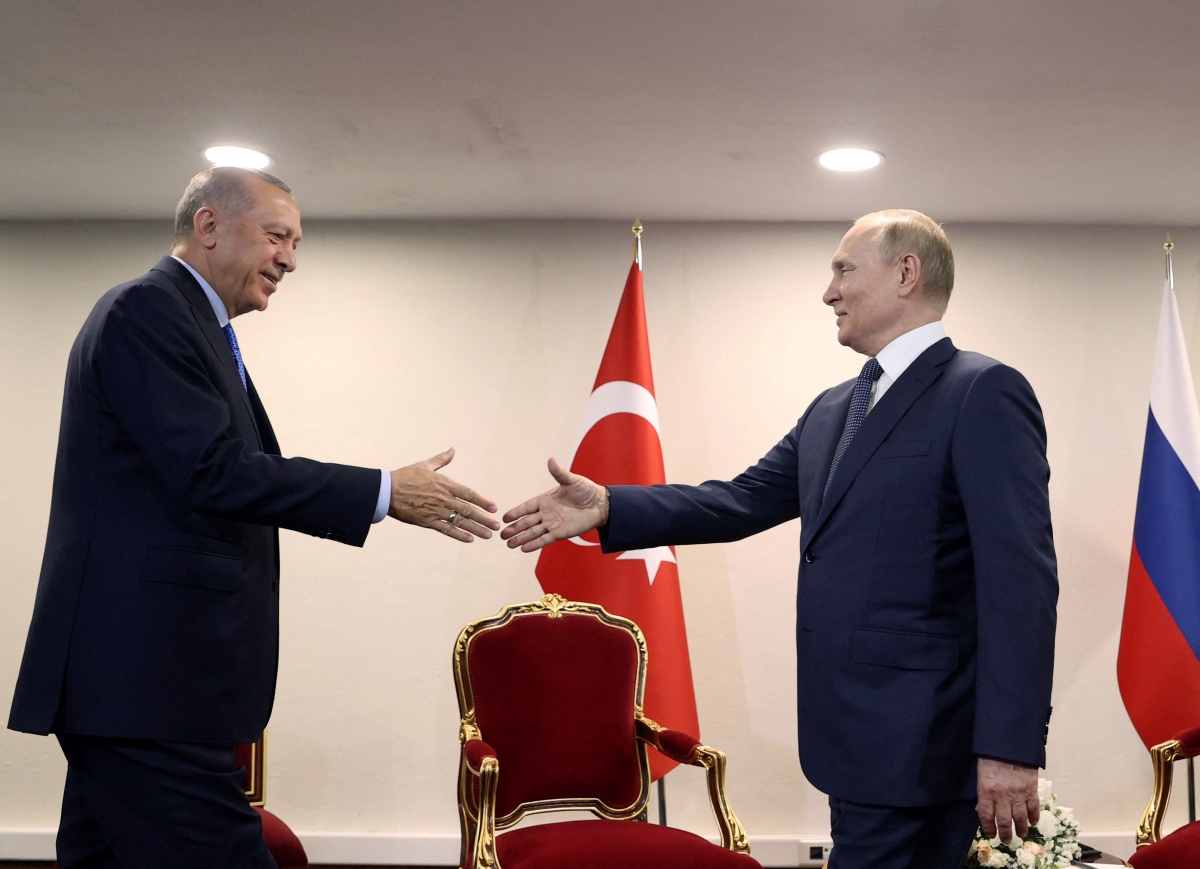 Tổng thống Thổ Nhĩ Kỳ Tayyip Erdogan và Tổng thống Nga Vladimir Putin. Ảnh: Reuters