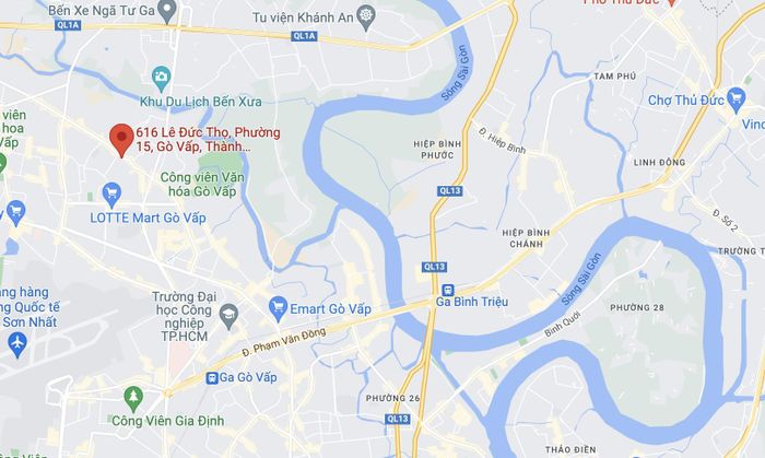 Vụ cháy xảy ra trên đường Lê Đức Thọ, quận Gò Vấp. Ảnh: Google Maps.